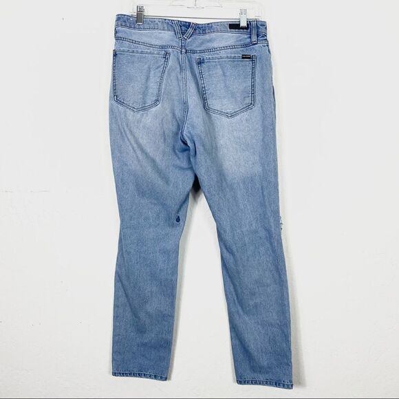 Volcom Light Wash Destroyed Denim Skinny Jeans - Picture 2 of 8